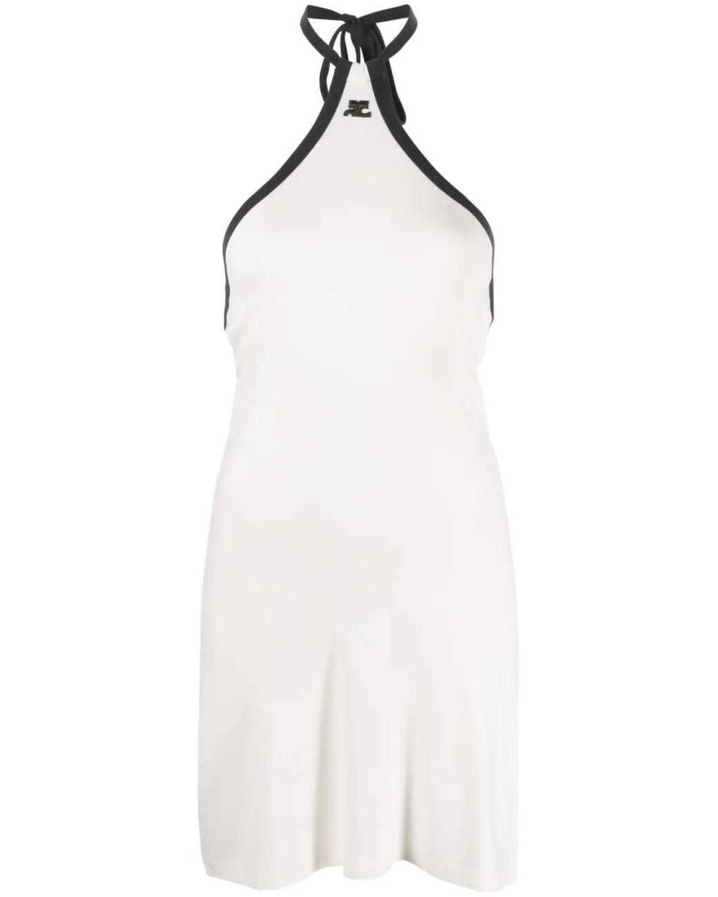 Courreges White Logo-Embroidered Cotton Minidress