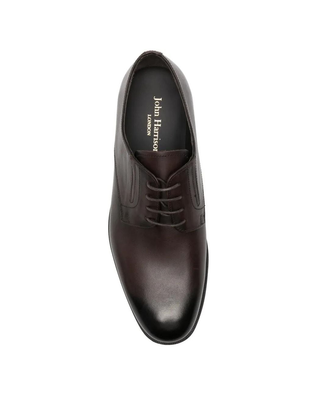 JOHN HARRISON White Almond-Toe Derby Shoes for men