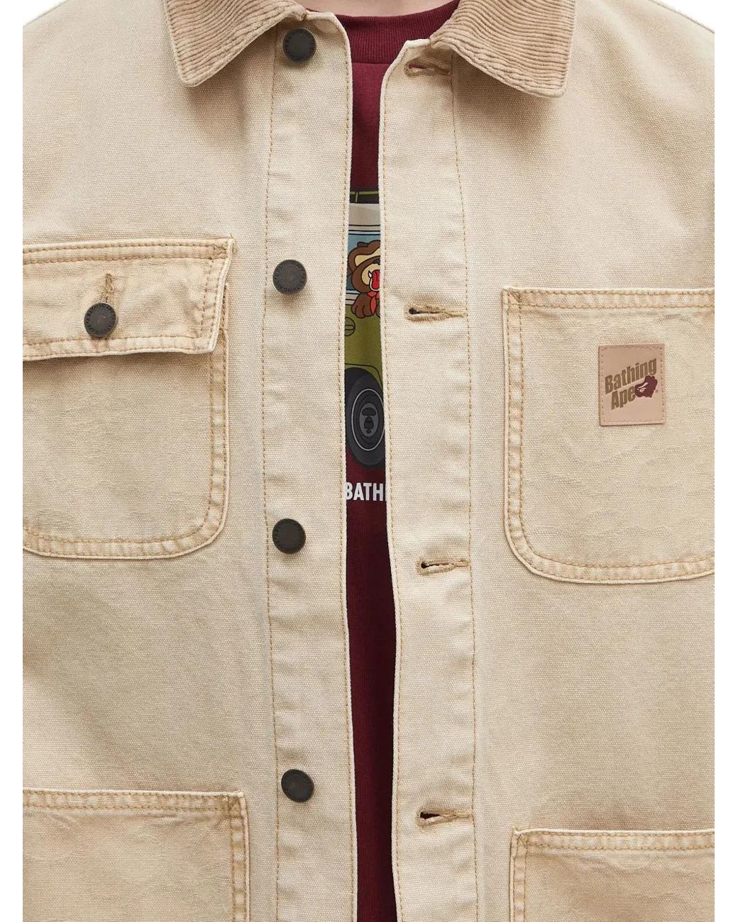 A Bathing Ape Natural Corduroy-Collar Jacket for men