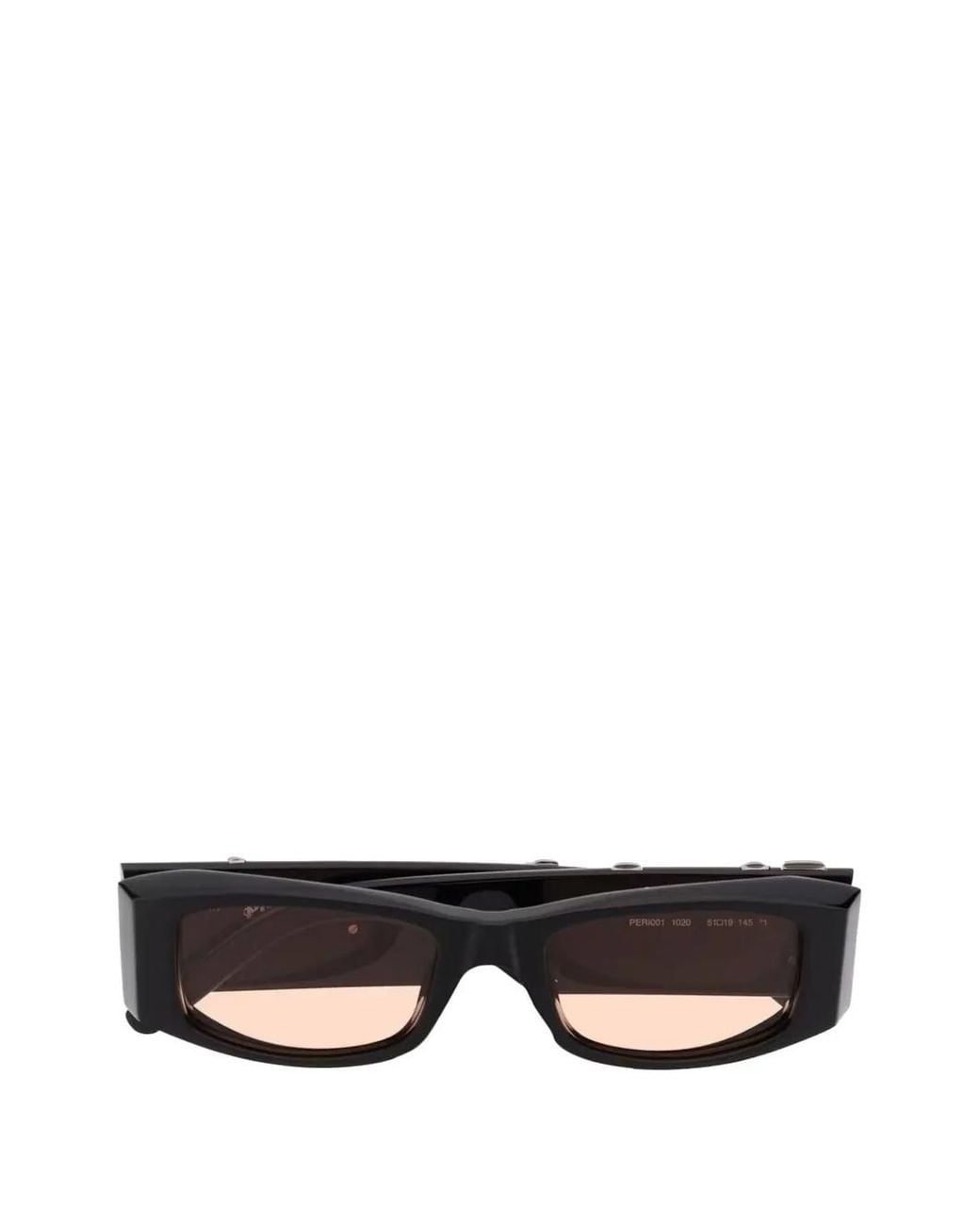 Palm Angels Black Logo-Plaque Rectangle-Frame Sunglasses