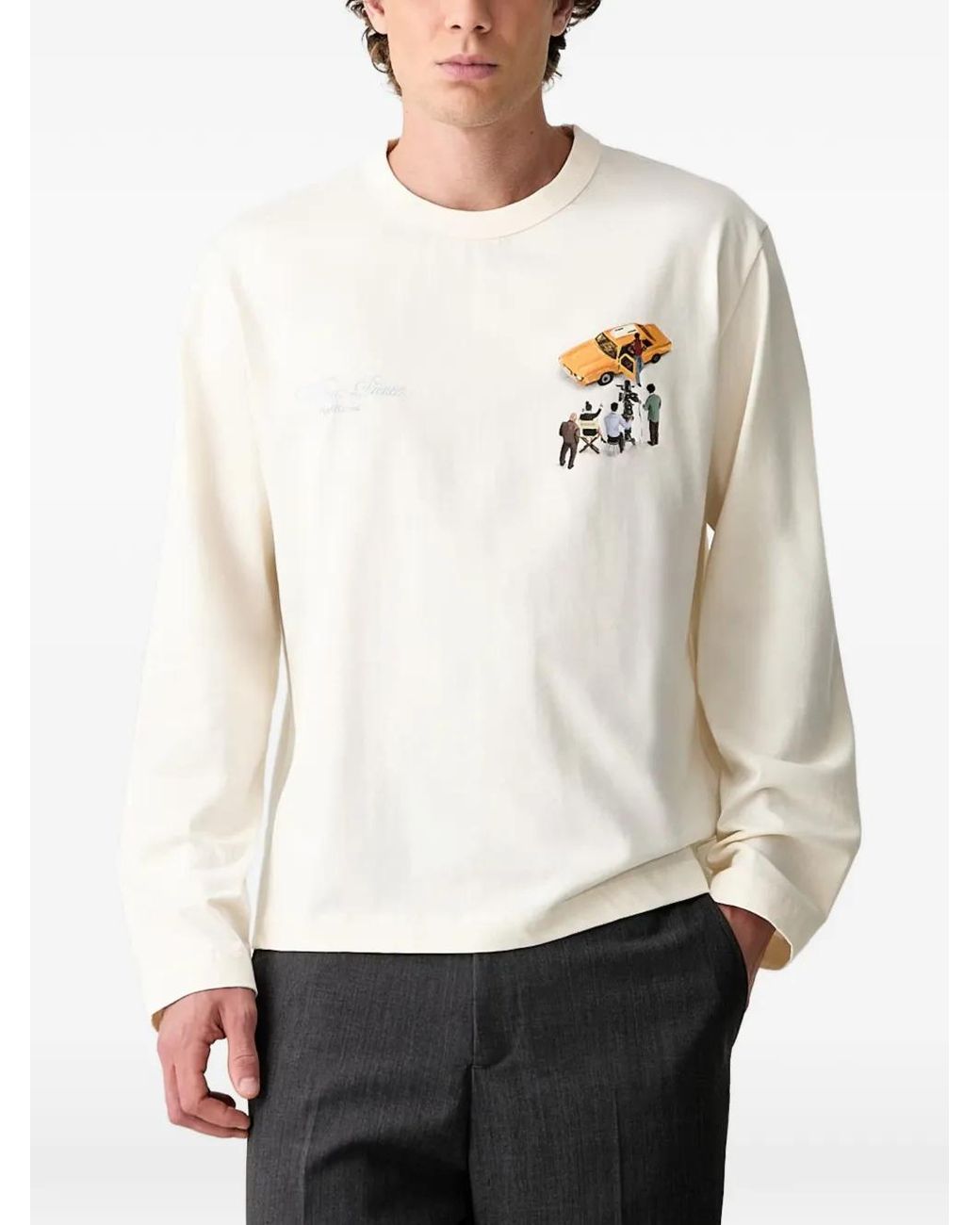 Filling Pieces White T-Shirt Imprimé À Manches Longues for men
