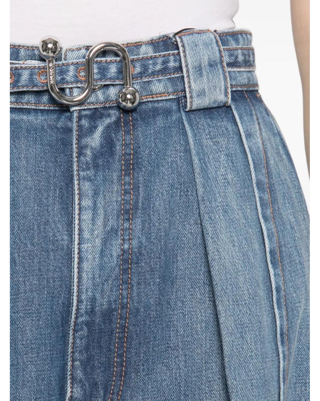Sportmax Blue Oversized Denim Cargo Trousers