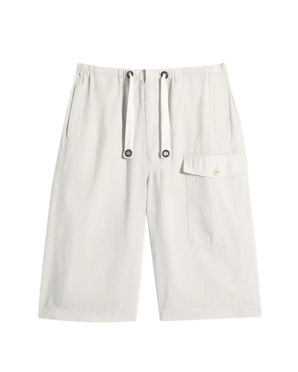 Lemaire White Cargo Easy Shorts for men
