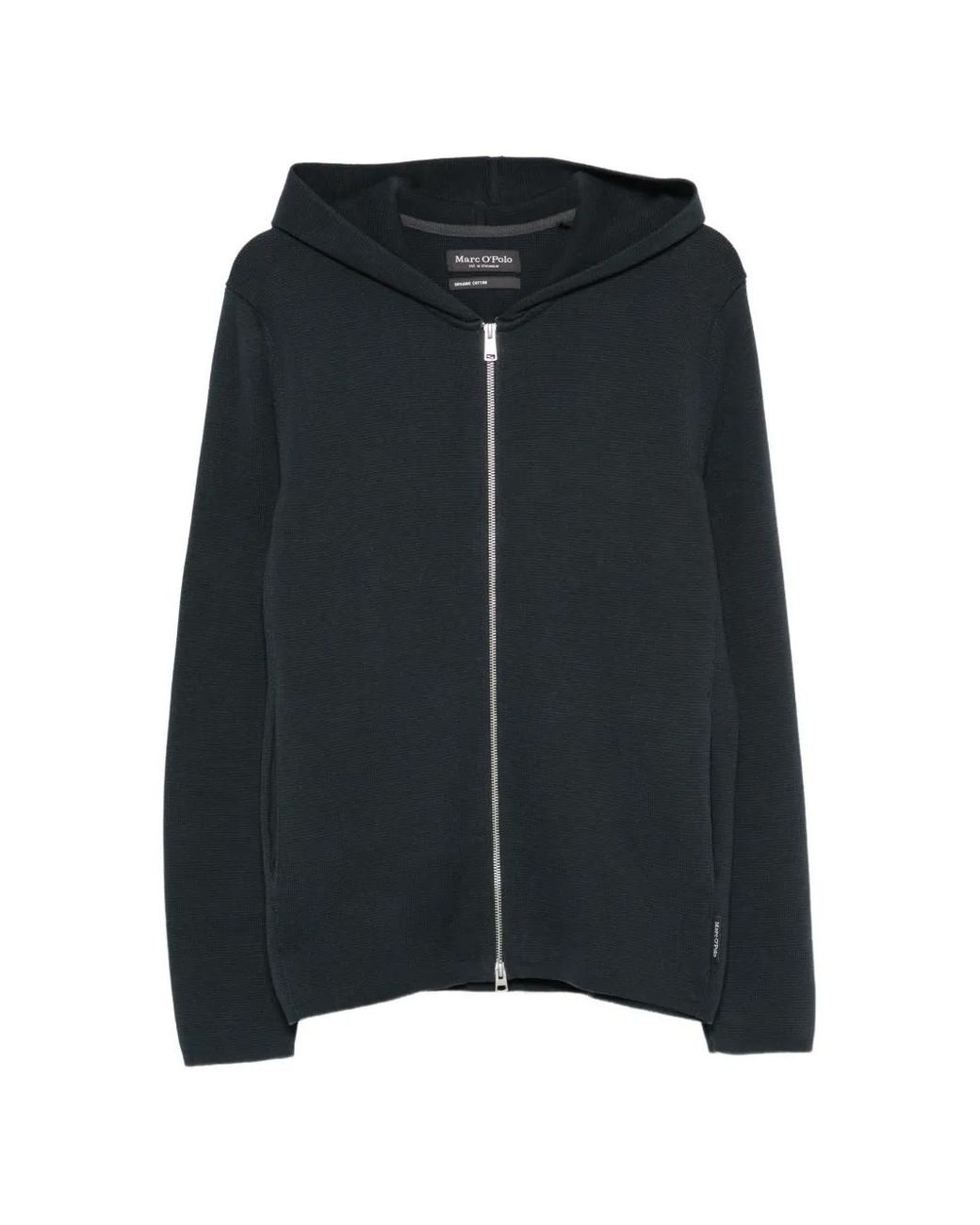 Marc O' Polo Black Zip-Up Hooded Cardigan for men