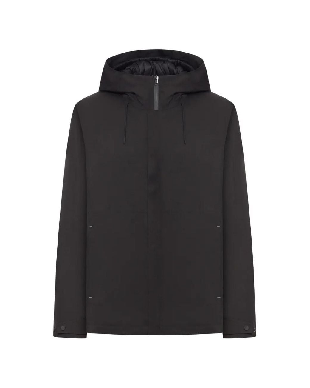 Woolrich Black Hooded Zip-Up Jacket for men