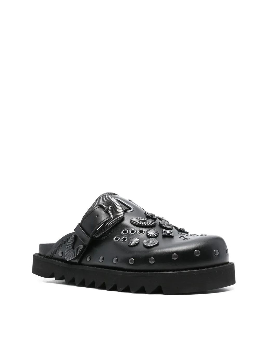 Toga Black Eyelet-Metal Mules