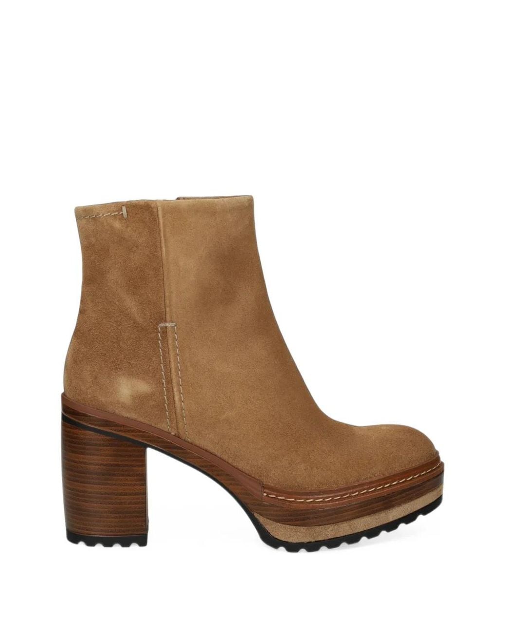 Pons Quintana Brown Suede Platform Ankle Boots