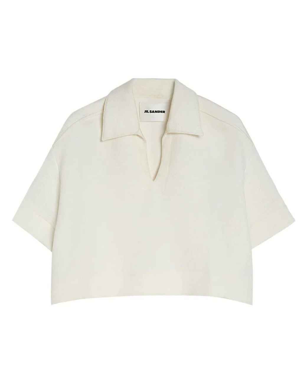 Jil Sander White Cropped Polo Shirt