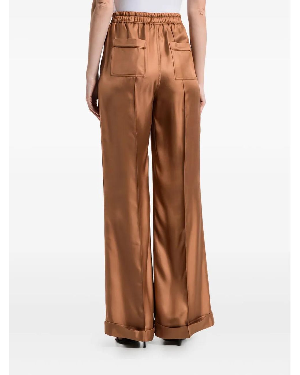 Tom Ford Brown Drawstring Silk Trousers