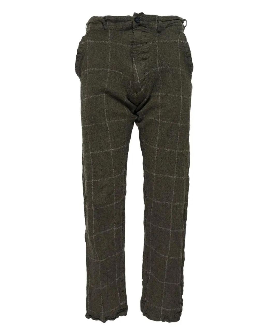 Comme des Garçons Green Checked Trousers for men