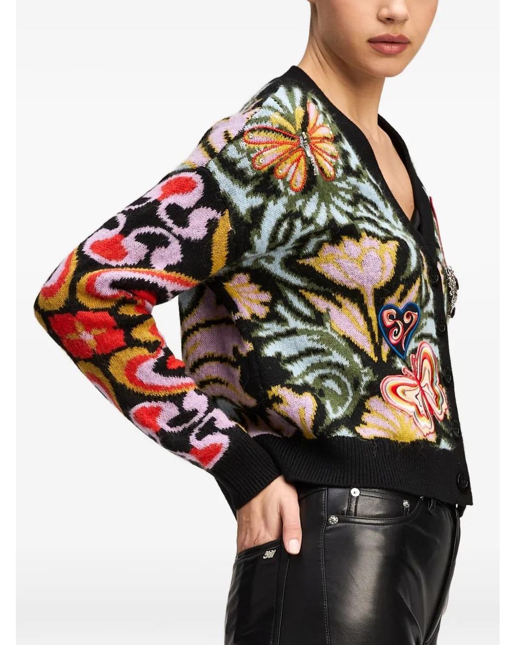 Cinq À Sept Black Cardigan Psychedellic Amour