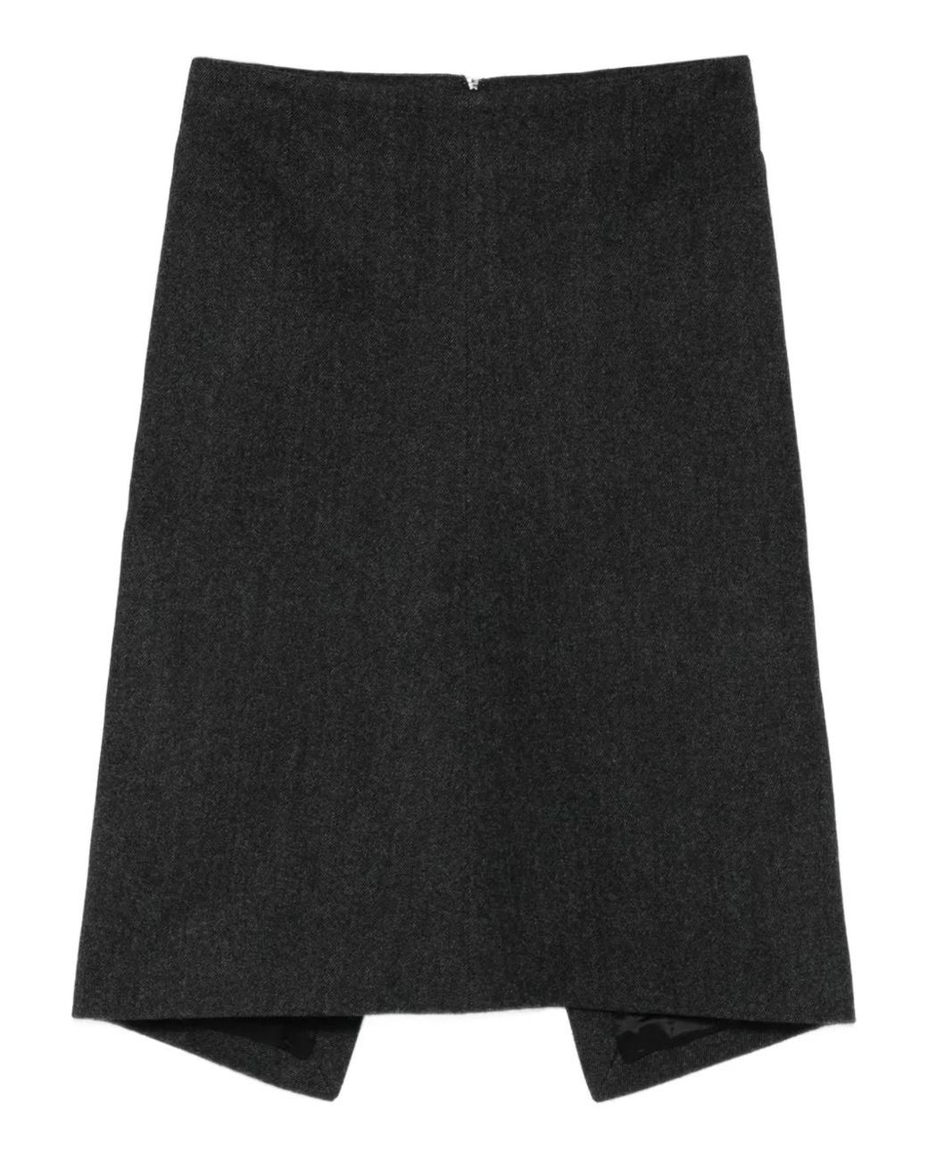 Totême Twill Midi-Rok in het Black