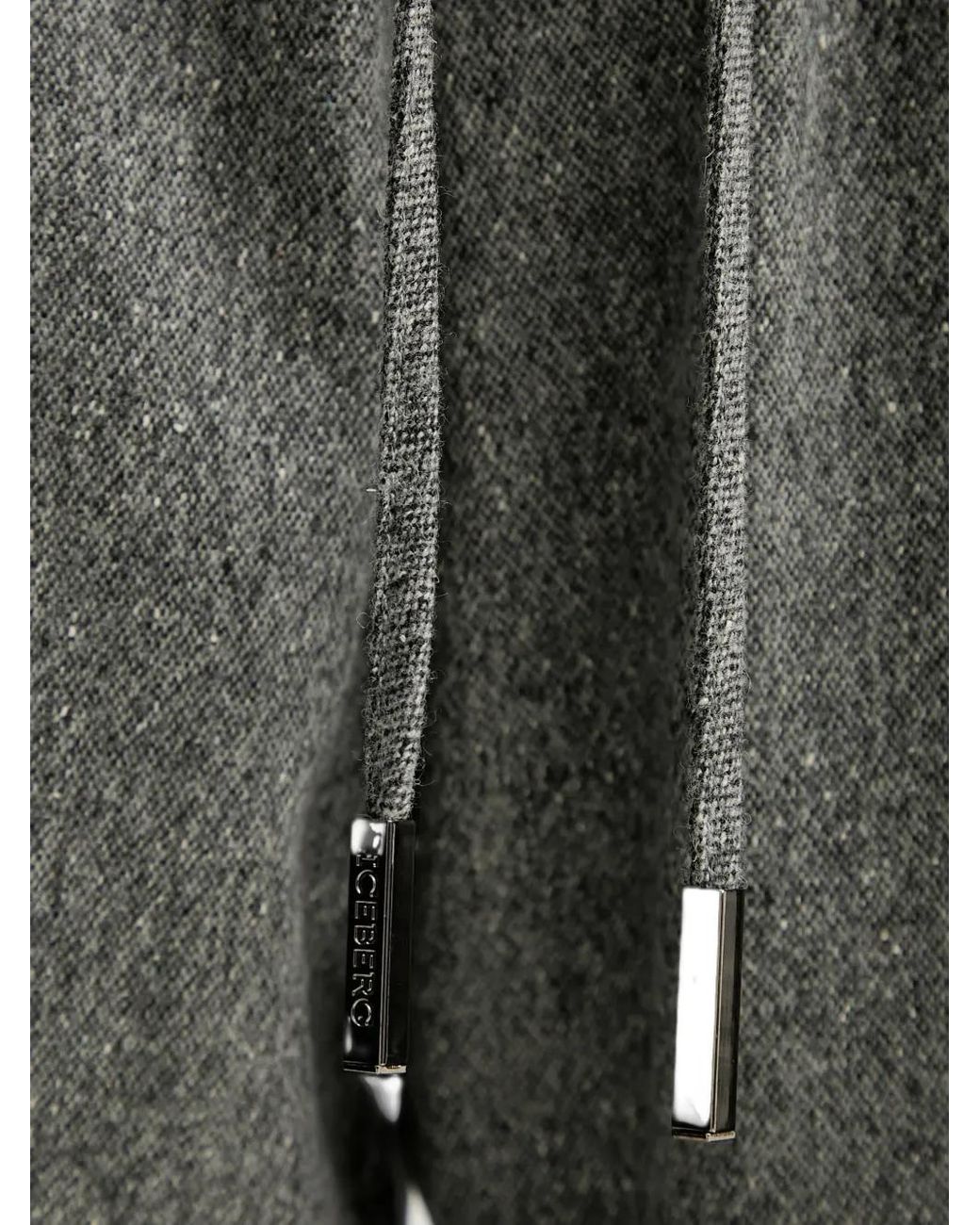 Iceberg Black Drawstring Button Pocket Trousers for men