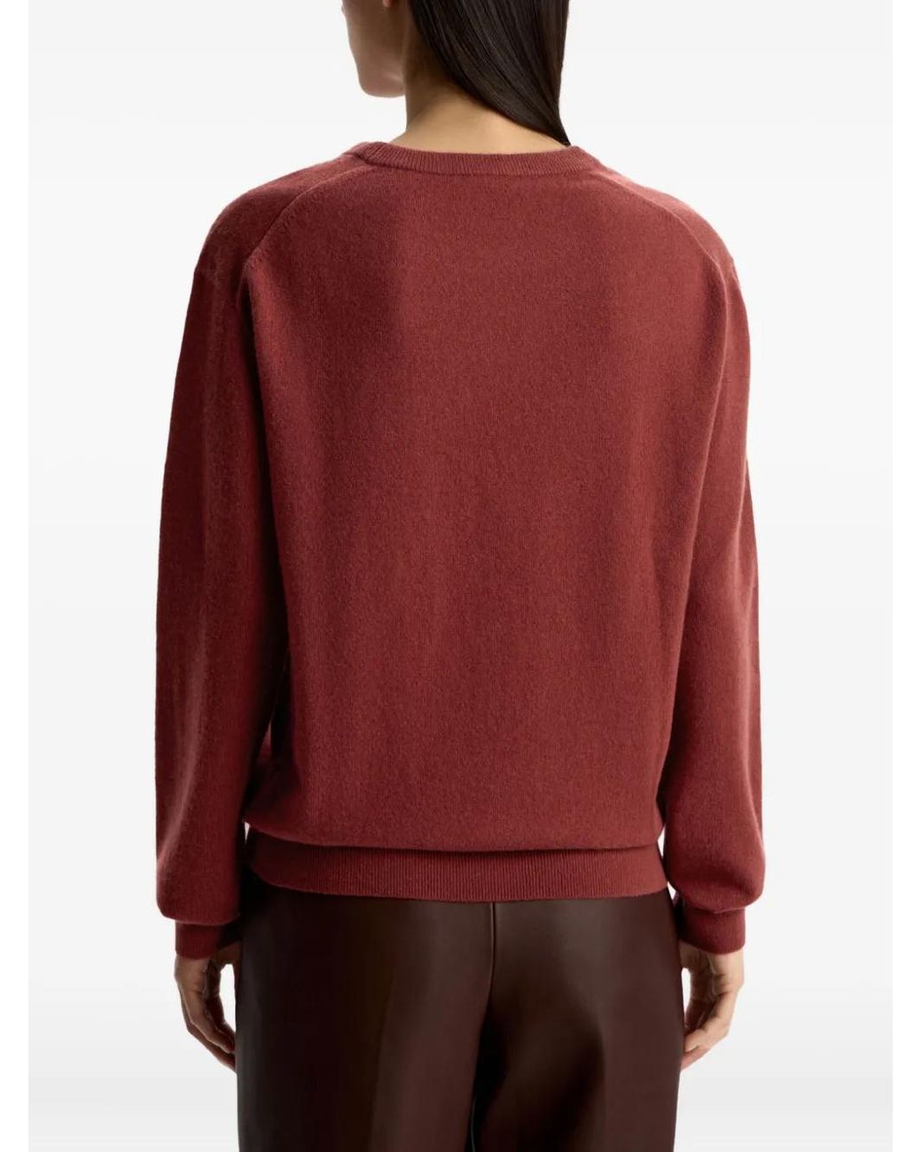 12 STOREEZ Red Crew-Neck Cashmere Sweater