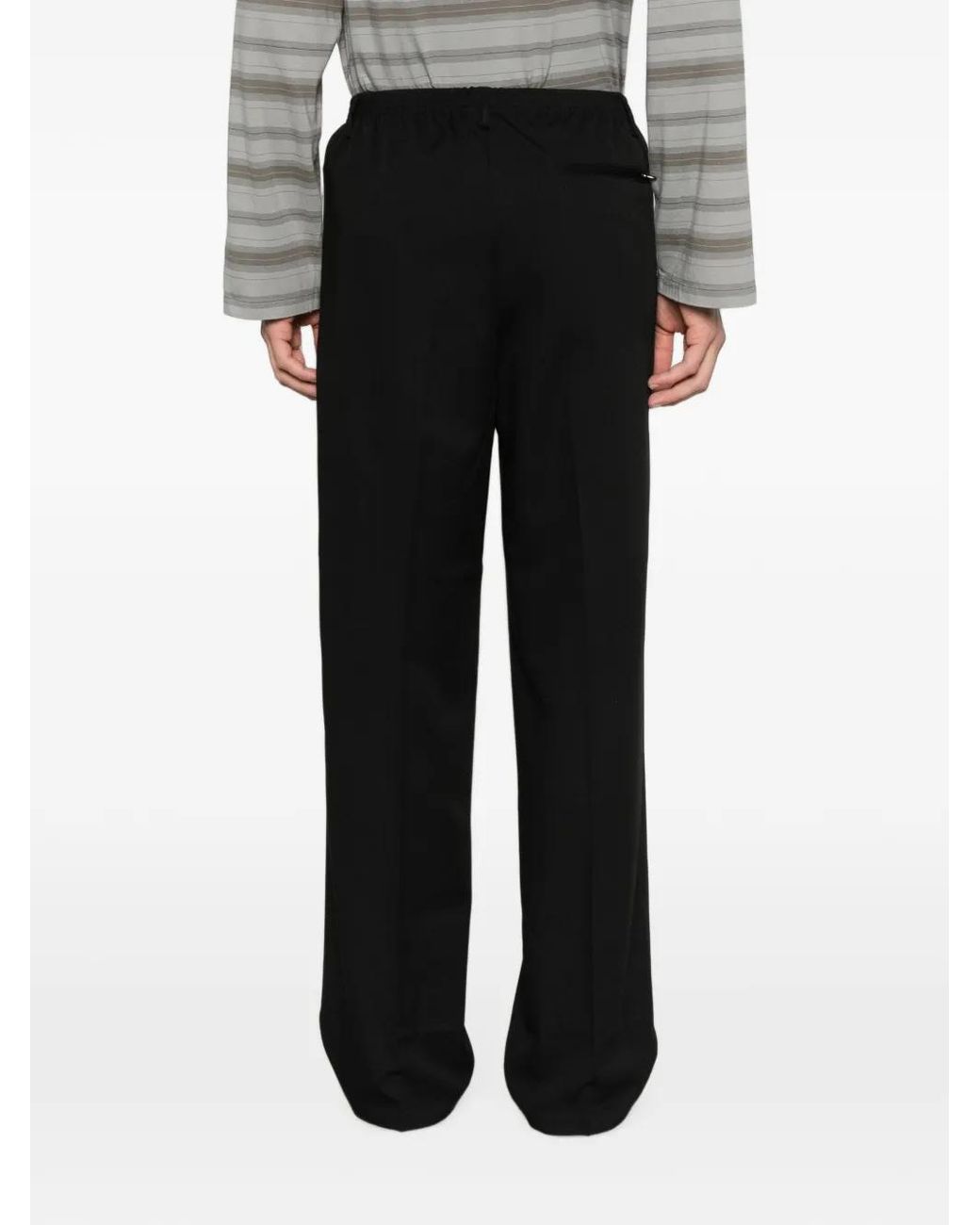 Cellar Door Black Ezio Tapered Trousers for men