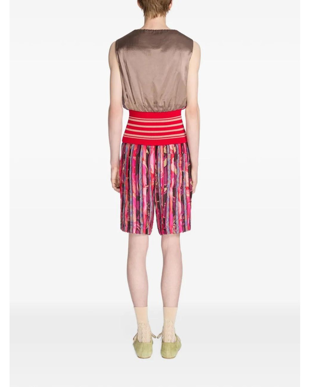 Dries Van Noten Gestreepte Shorts in het Red voor heren