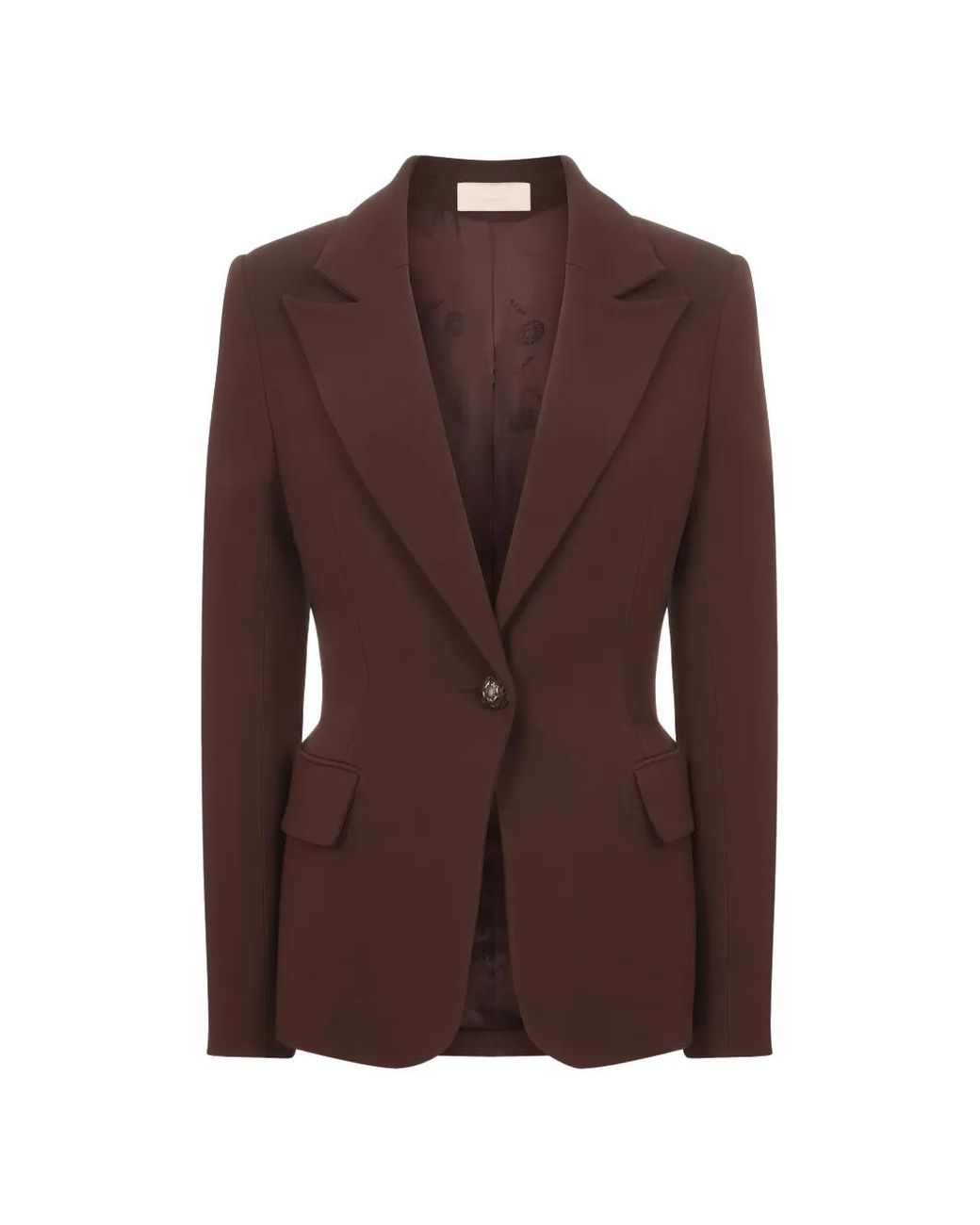Elie Saab Brown Single-Breasted Blazer
