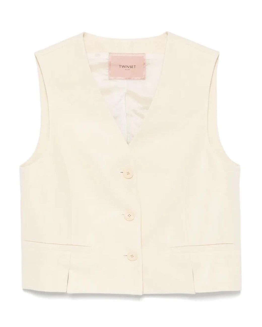 Twinset Natural Logo-Plaque Waistcoat