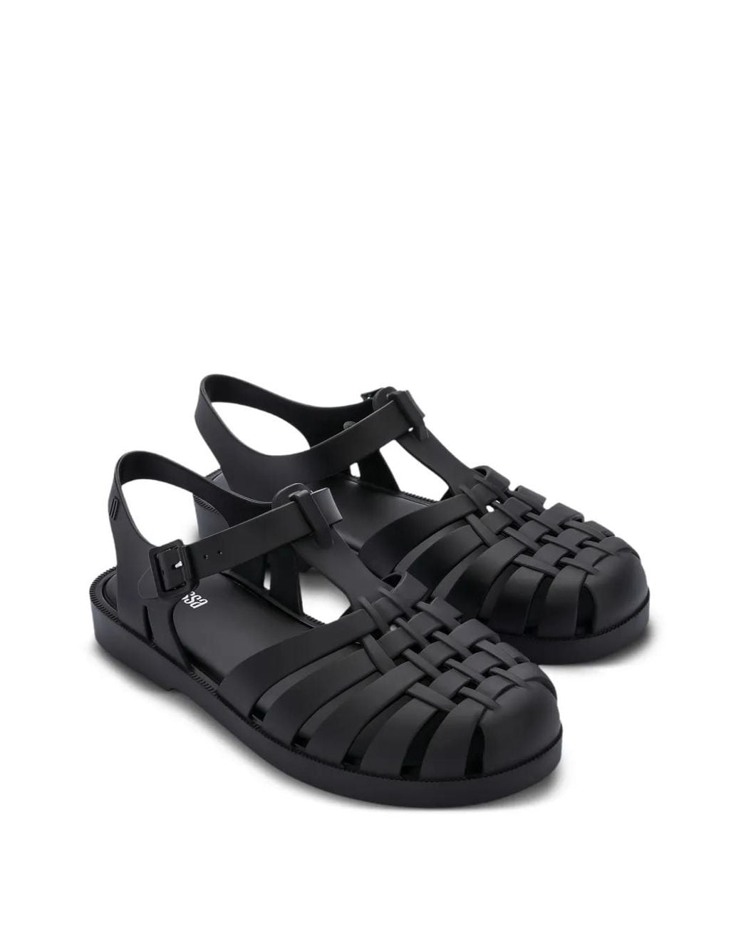 Melissa Black Possession Strappy Flat Sandals