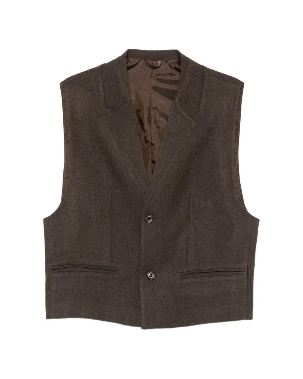 Imperial Brown Gilet À Boutonnière for men