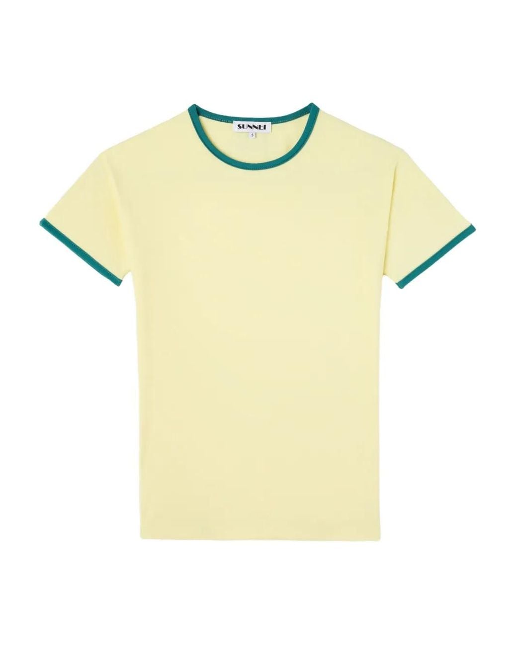 Sunnei Yellow Contrast-Trim T-Shirt