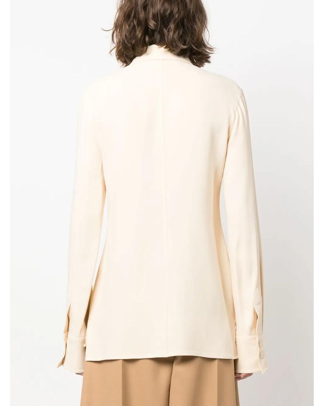 Stella McCartney Natural Pointed-Collar Button-Up Shirt