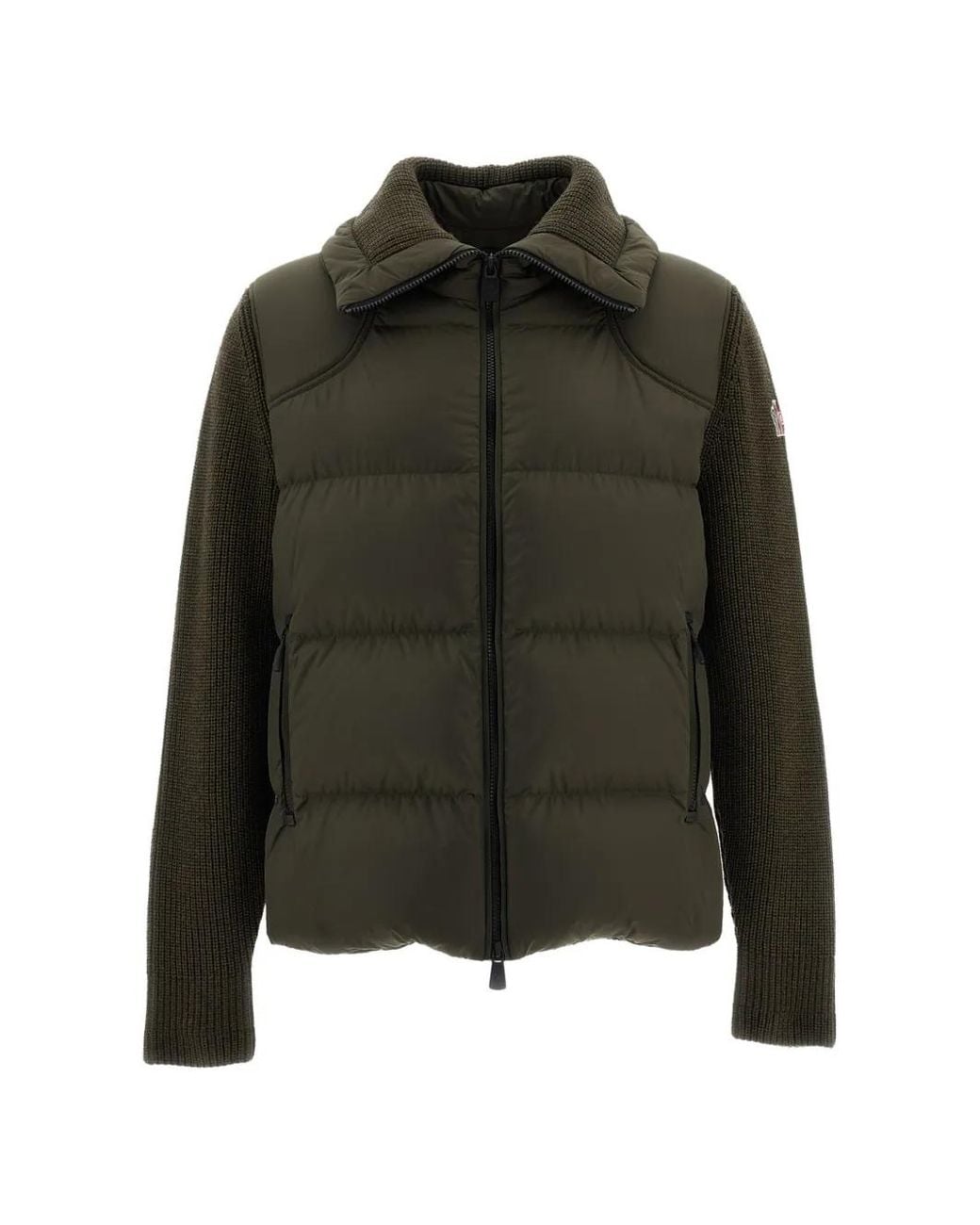 Moncler Green Quilted Wool Jacket for men