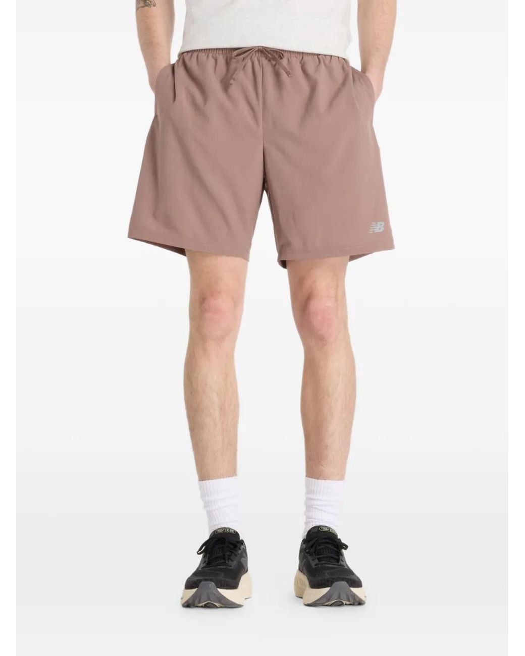 New Balance Pink Logo-Detail Shorts for men