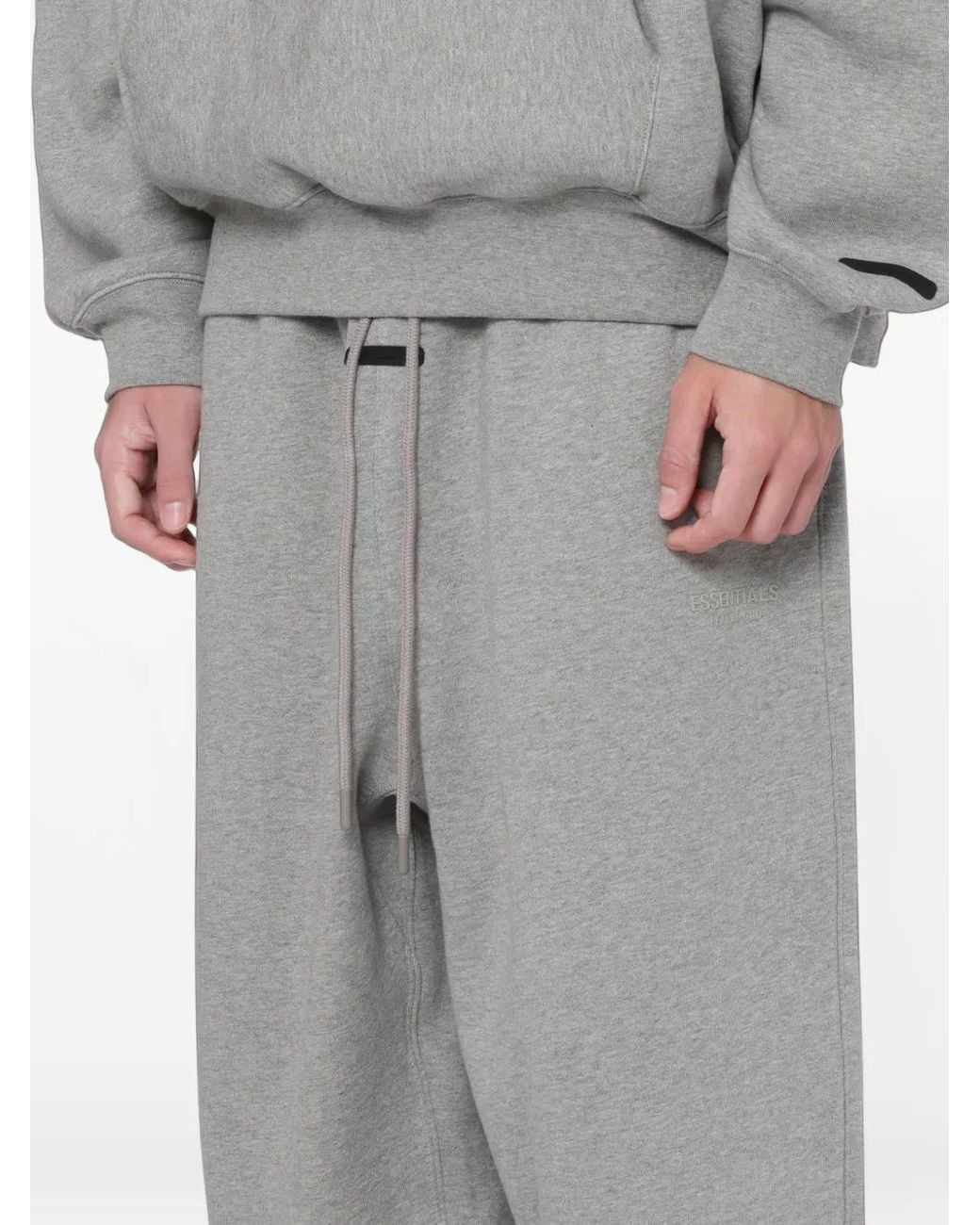 Essentials Gray Drawstring Track Pants for men