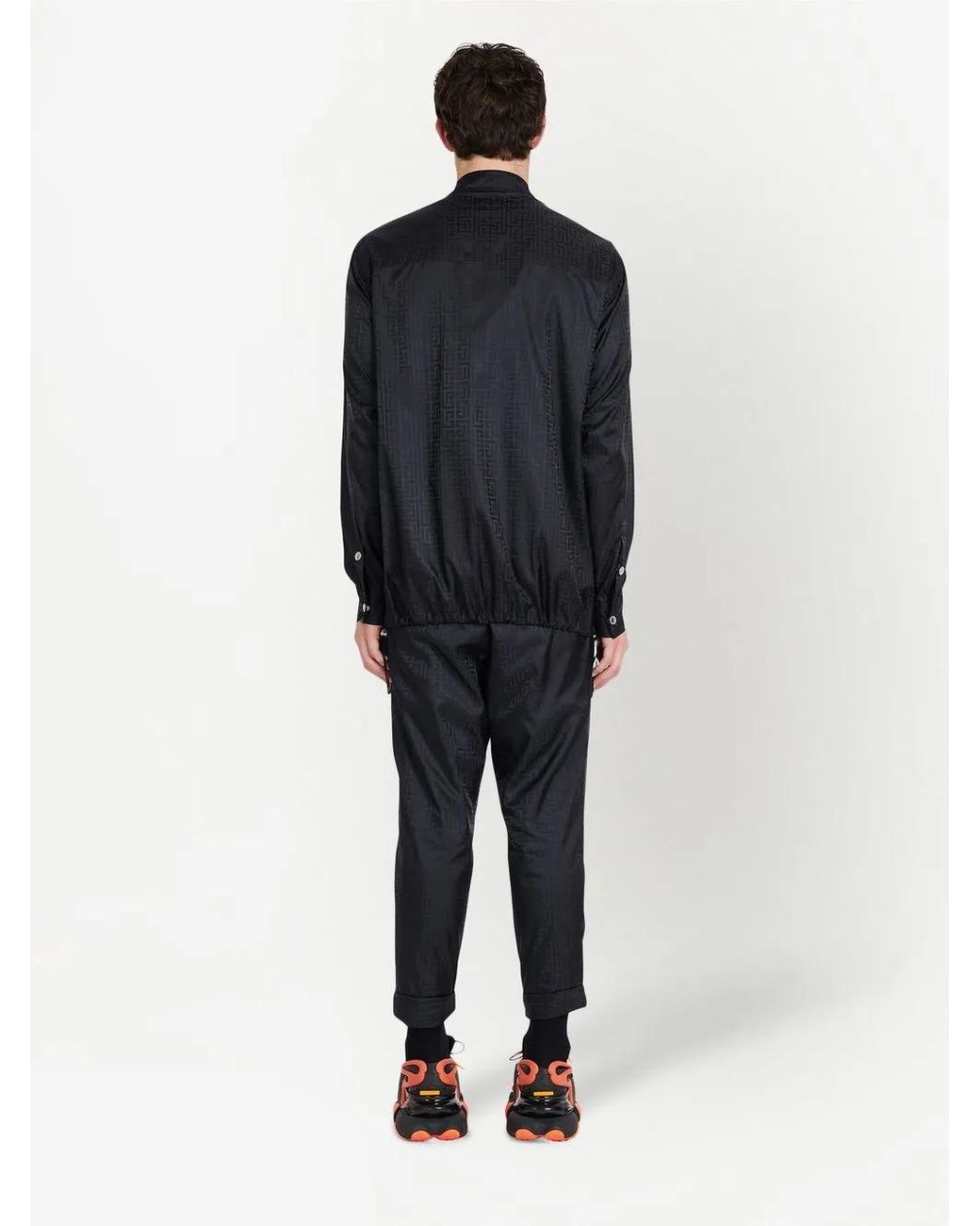 Balmain Blue Monogram Nylon Overshirt for men