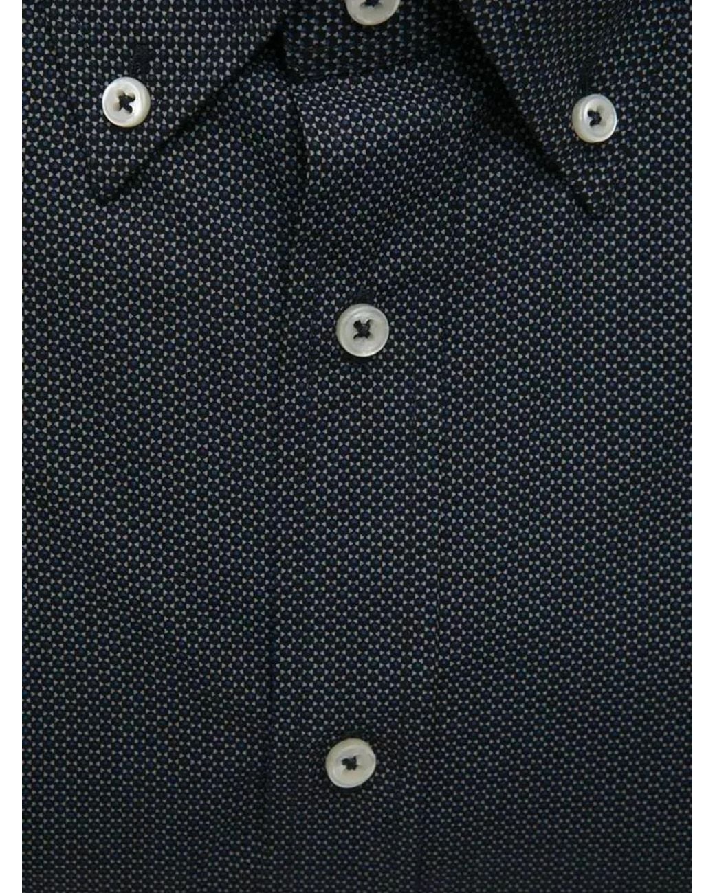 Robert Friedman Blue Patterned Button-Down Shirt for men