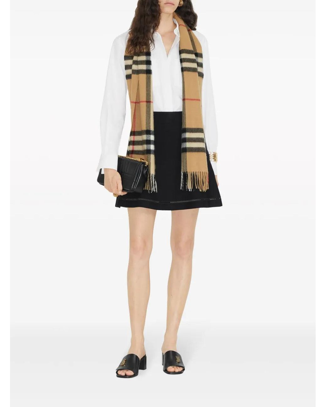 Burberry Natural The Classic Check Cashmere Scarf