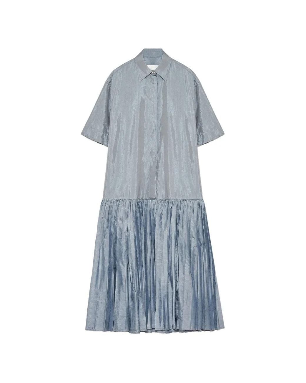 Jil Sander Blue Pleated Dress