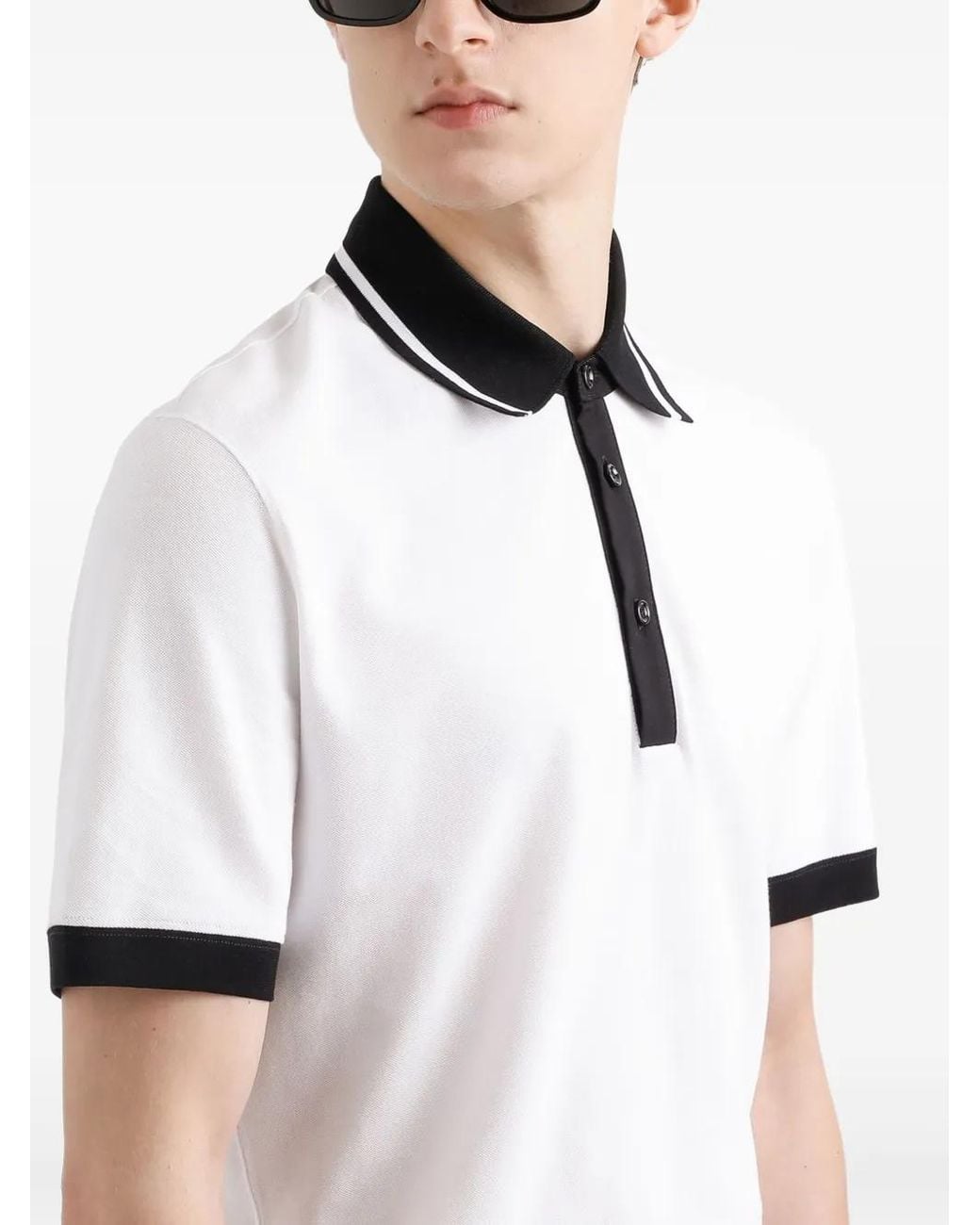 Dolce & Gabbana White Polo With Printed Logo for men