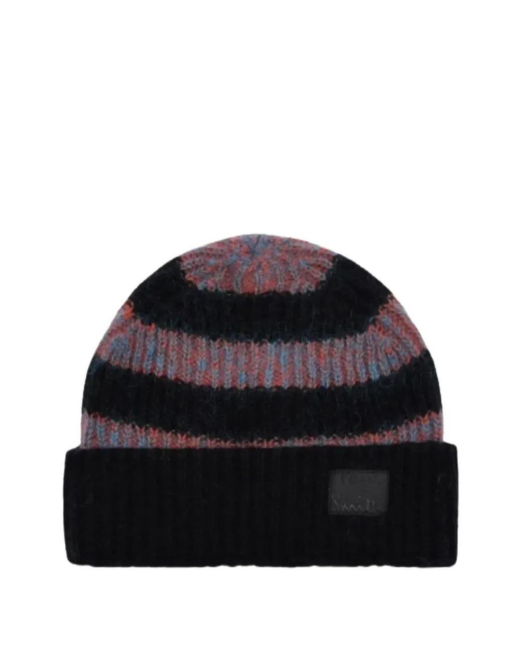 Paul Smith Black Striped Mohair-Blend Beanie Hat for men