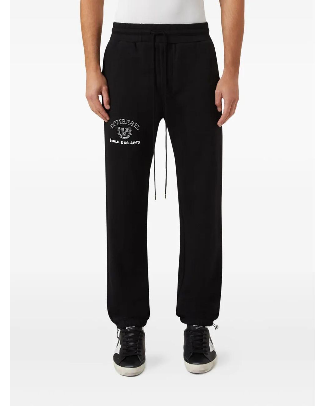 DOMREBEL Black Drawstring Track Pants for men
