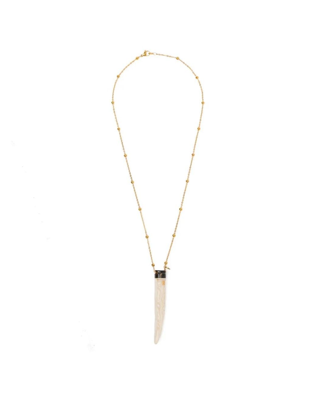 BLAKLACE White Beaded Pendant Necklace