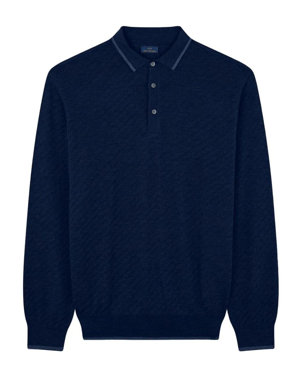 Paul & Shark Blue Long-Sleeve Polo Shirt for men