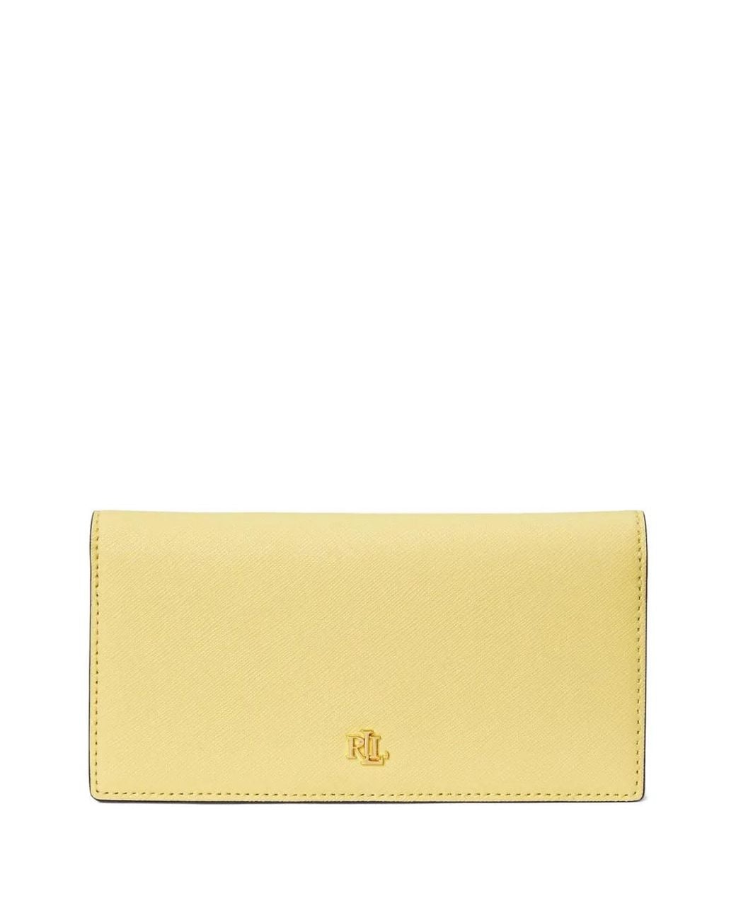 Ralph Lauren Yellow Logo-Plaque Leather Wallet