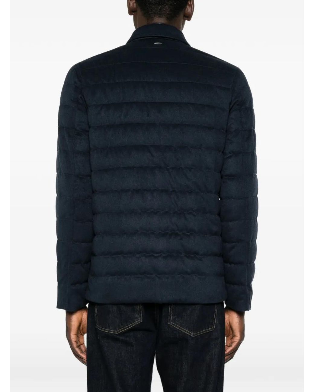 Herno Blue Zipped Nylon Jacket for men