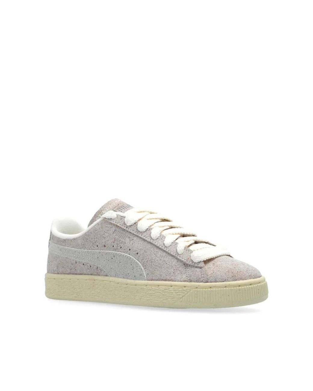 PUMA White R-Suede Sneakers