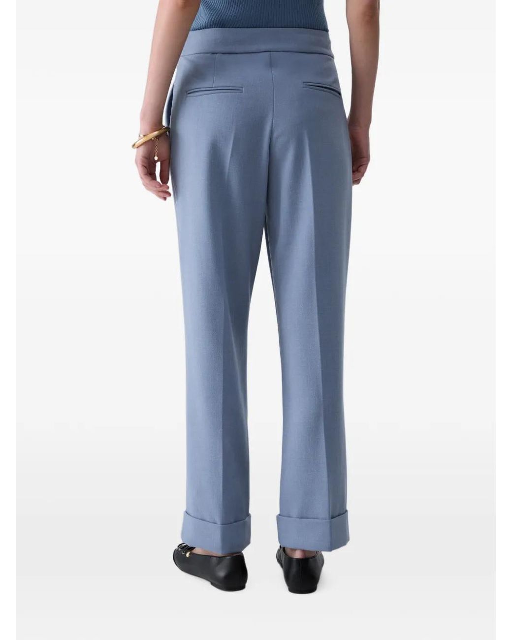 Liu Jo Blue Mélange Trousers With Cuff