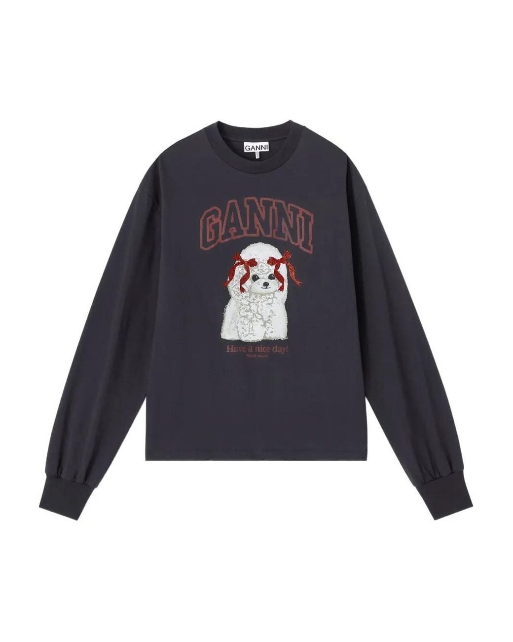 Ganni Blue Long-Sleeve Sweatshirt