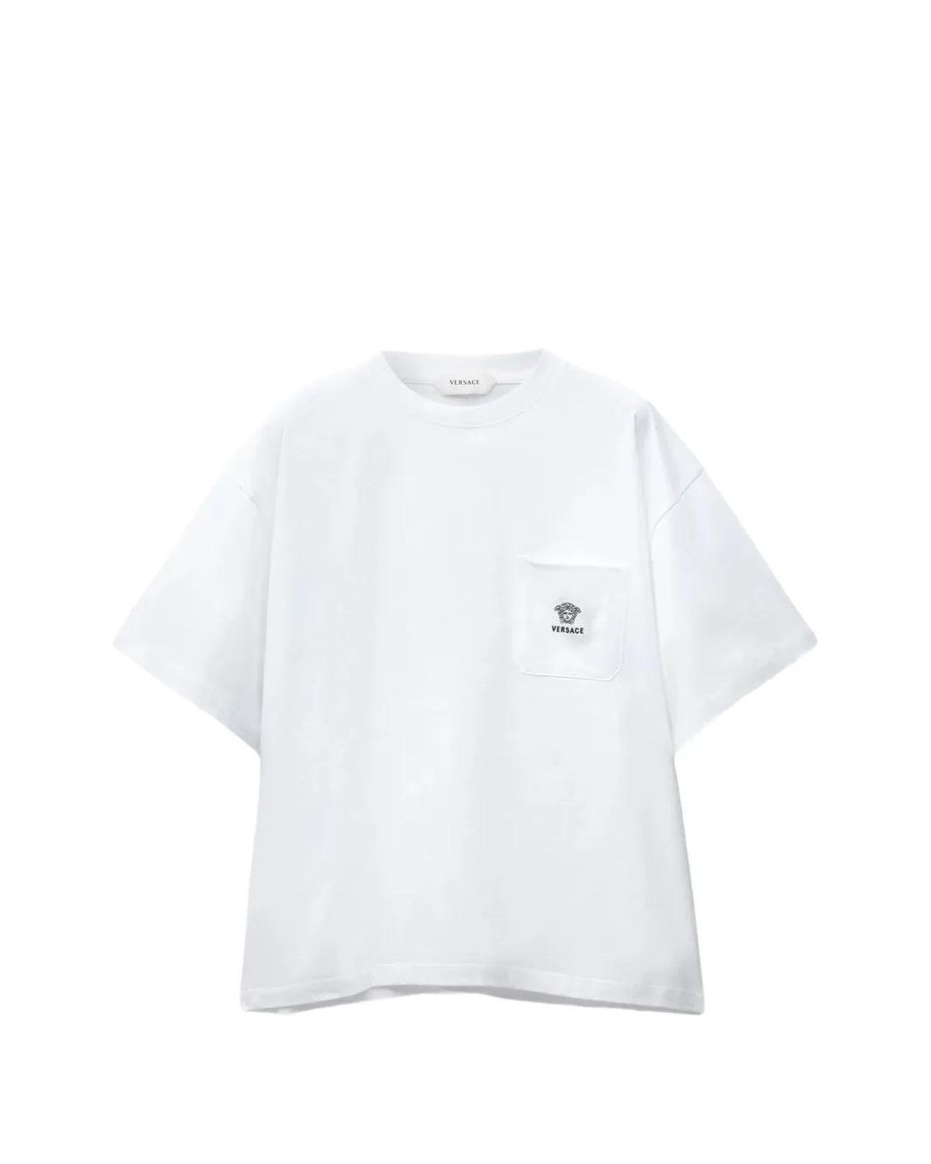Versace White Embroidered Cotton-Jersey T-Shirt for men