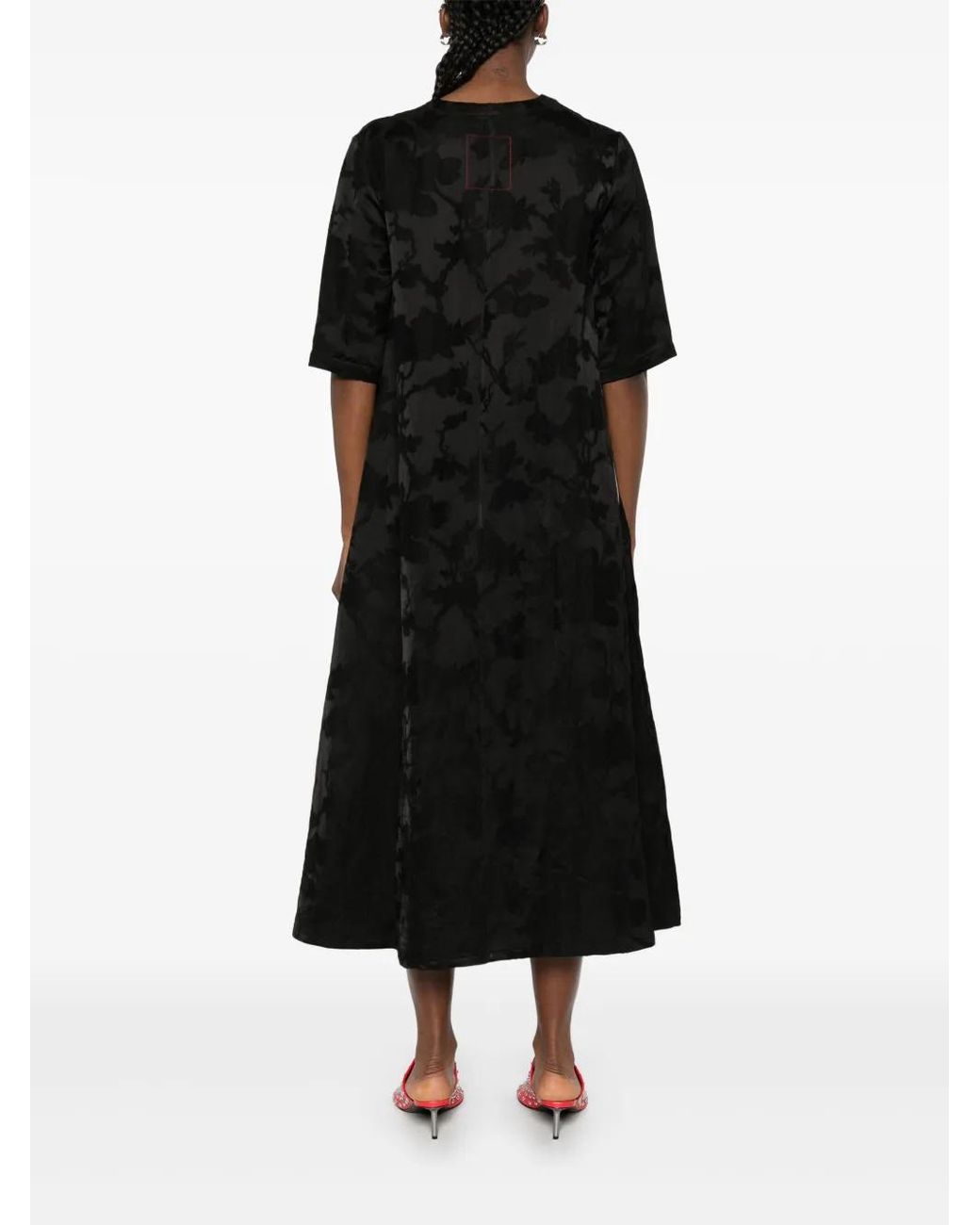 Uma Wang Black Anthea Wrap Midi Dress