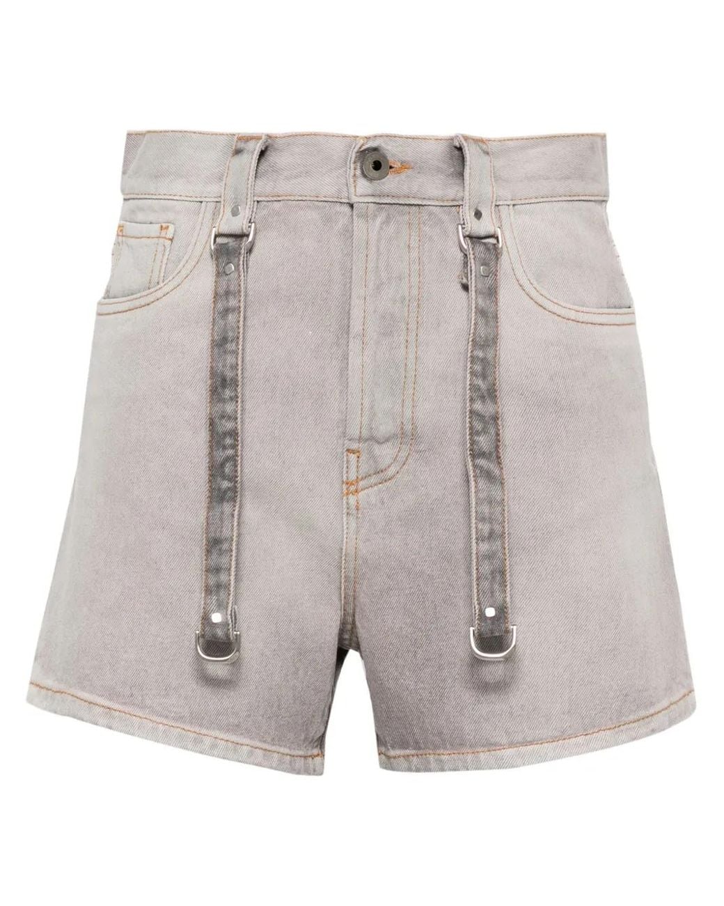 Off-White c/o Virgil Abloh Gray Laundry Denim Shorts