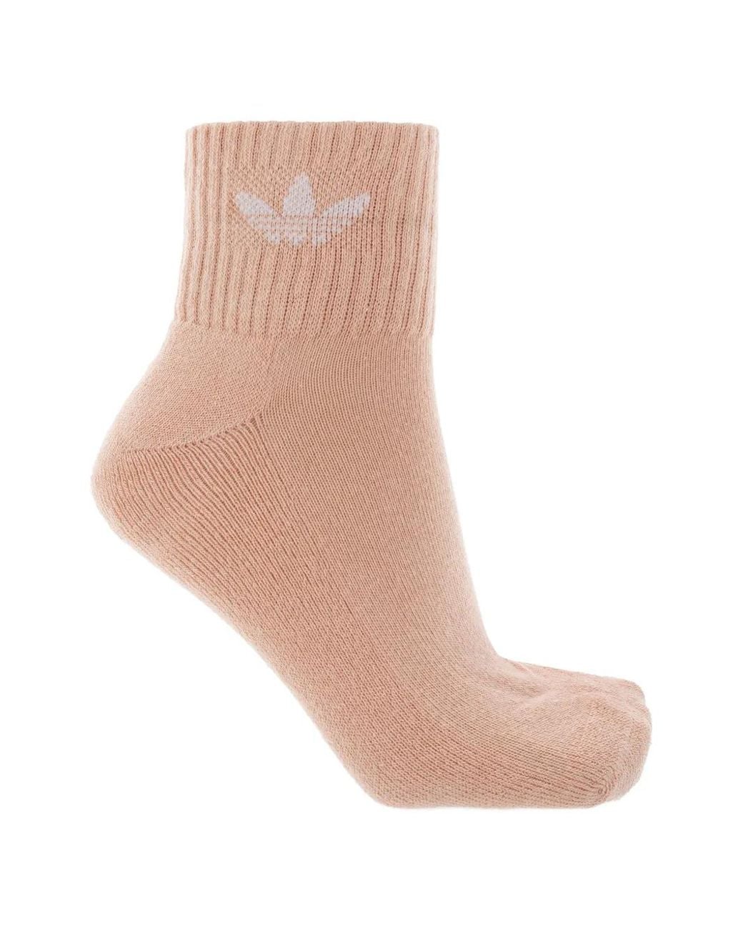 Adidas White Logo-Embroidered Ribbed Socks (Set Of Six)