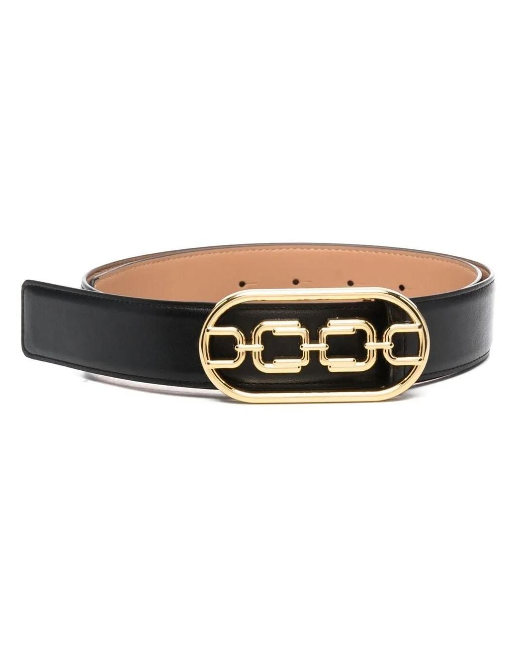 Elisabetta Franchi Black Chain-Link Buckle Belt