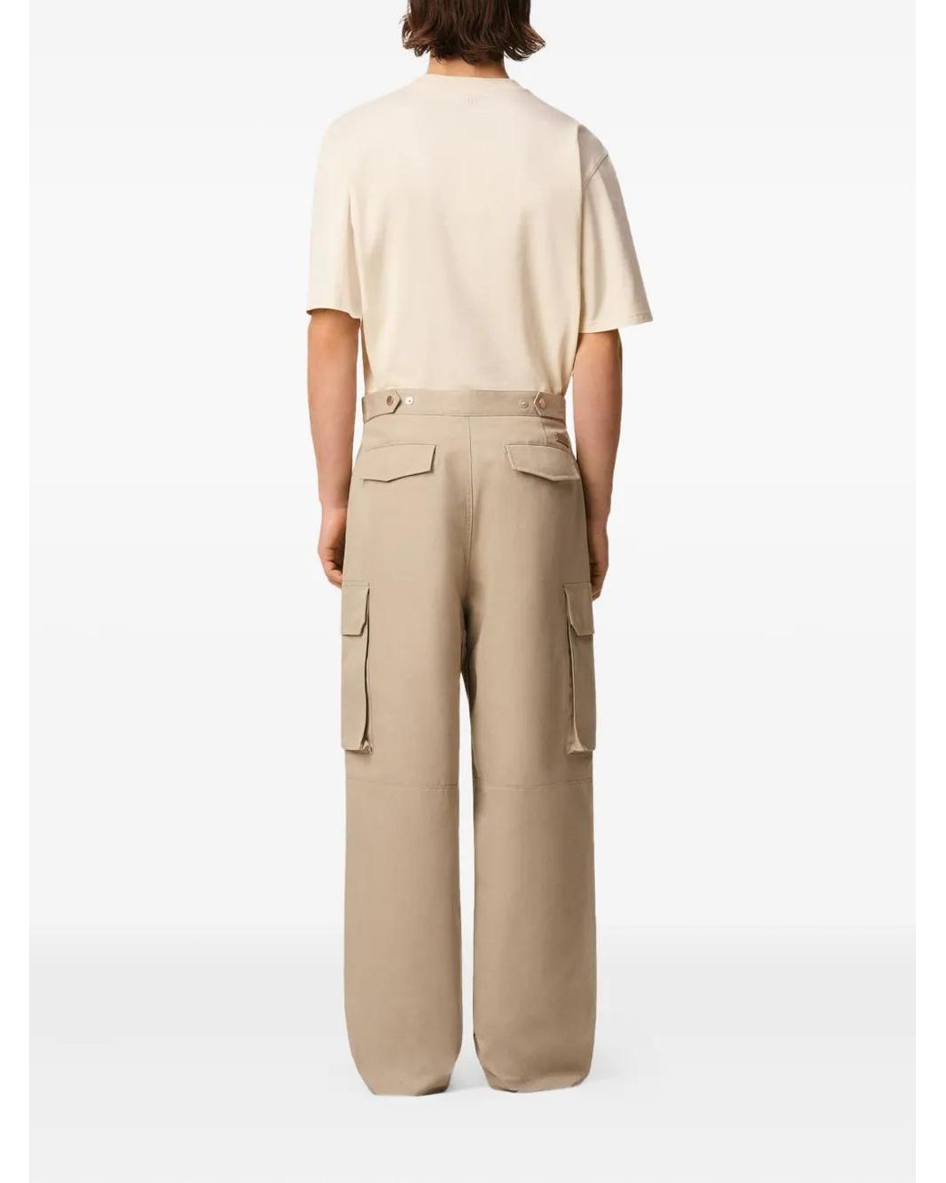 Pantalones Cargo De Tejido Gabardina De Algodón AMI de hombre de color Natural