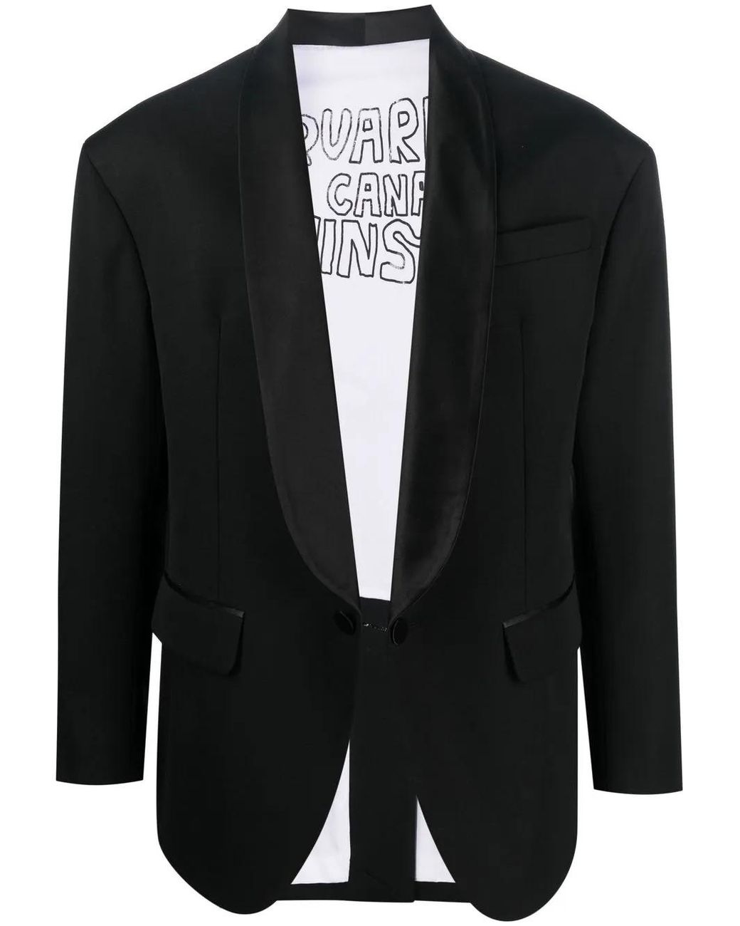 DSquared² Black Single-Breasted Tuxedo Jacket for men